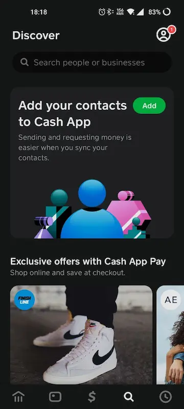 Скриншот приложения Cash App
