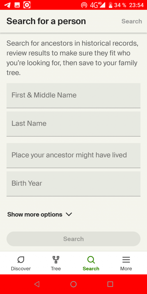 Ancestry Поиск человека