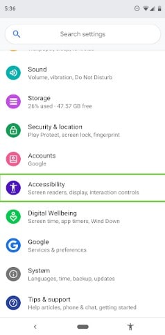 Android Accessibility Suite Настройки