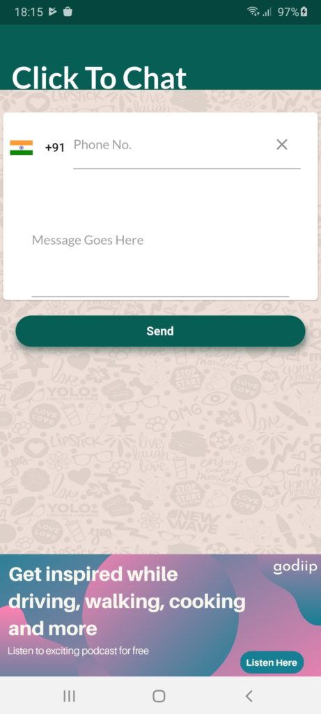 Click Chat for WhatsApp Сообщение
