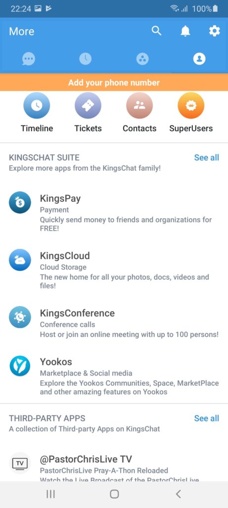 KingsChat Настройки