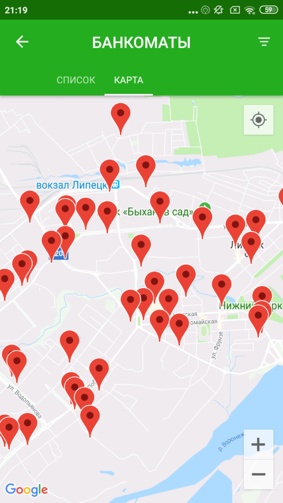 ЛКБ Онлайн Карта банкоматов