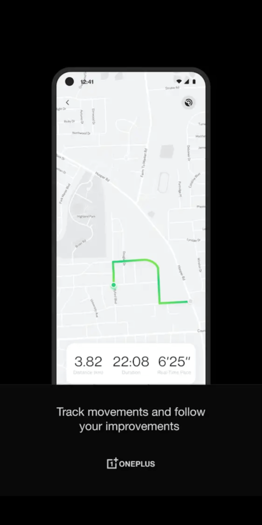 OnePlus Health Отслеживание маршрута
