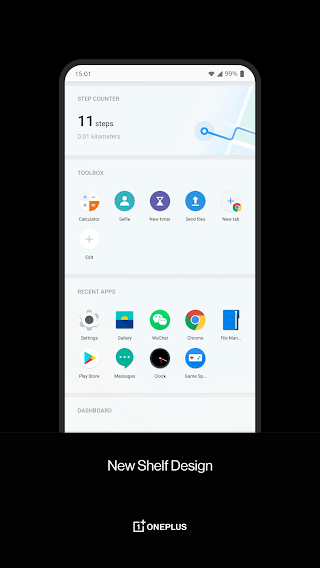 OnePlus Launcher Настройка Shelf