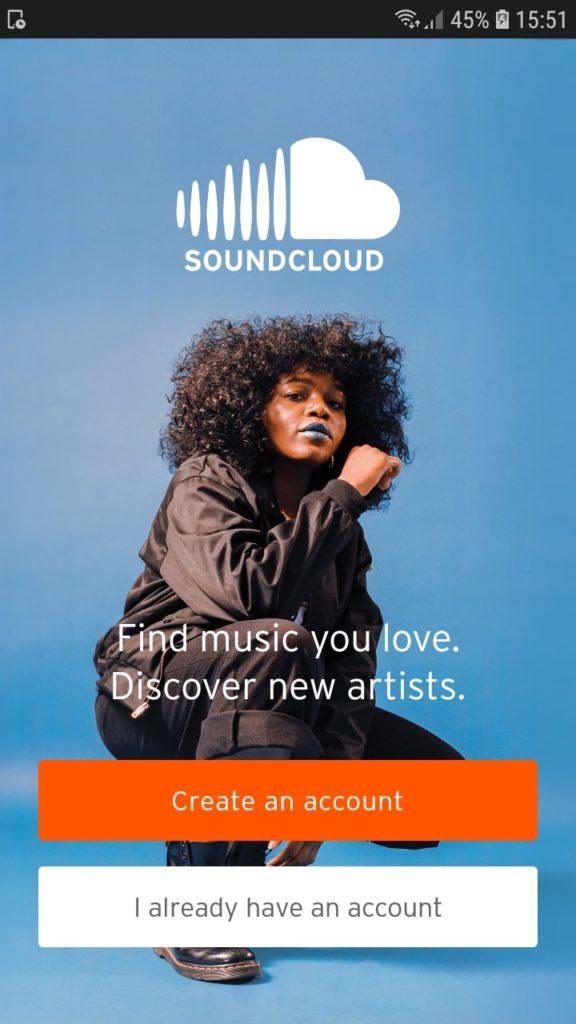 SoundCloud экран загрузки