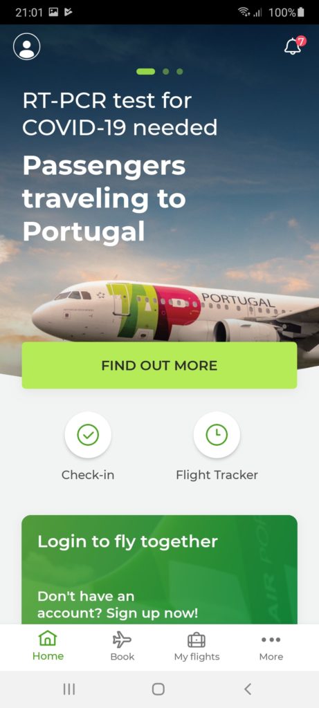 Tap Portugal Главная