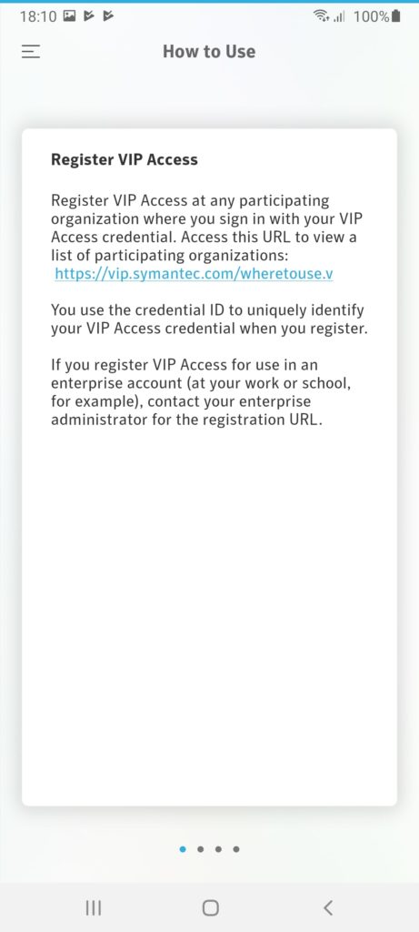 VIP Access Инструкция
