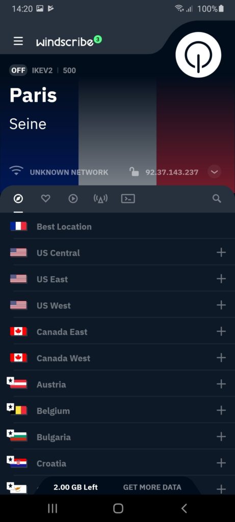 Windscribe VPN Серверы
