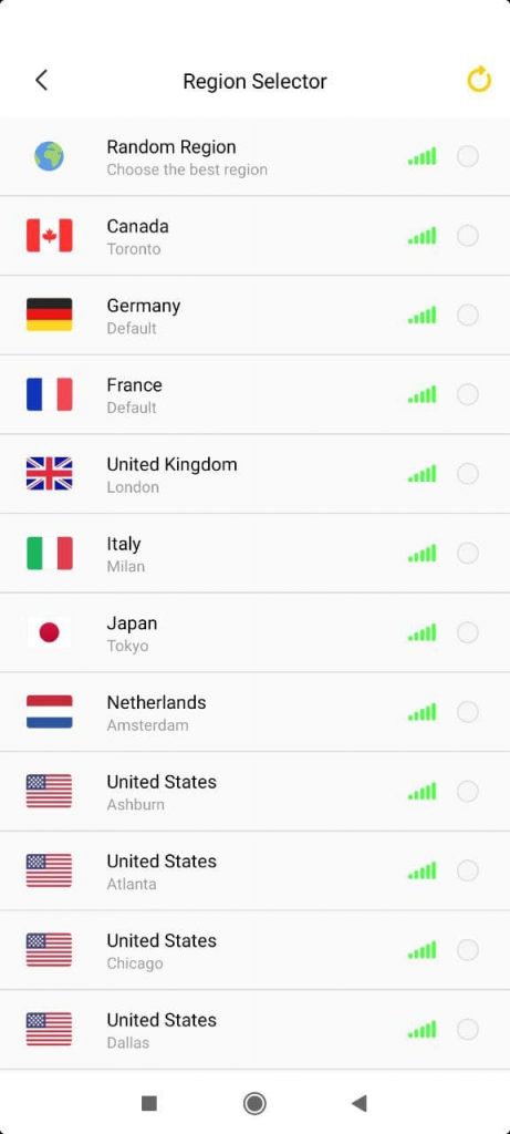 NetCapsule VPN Страны