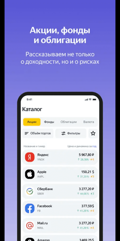 Яндекс Инвестиции Каталог