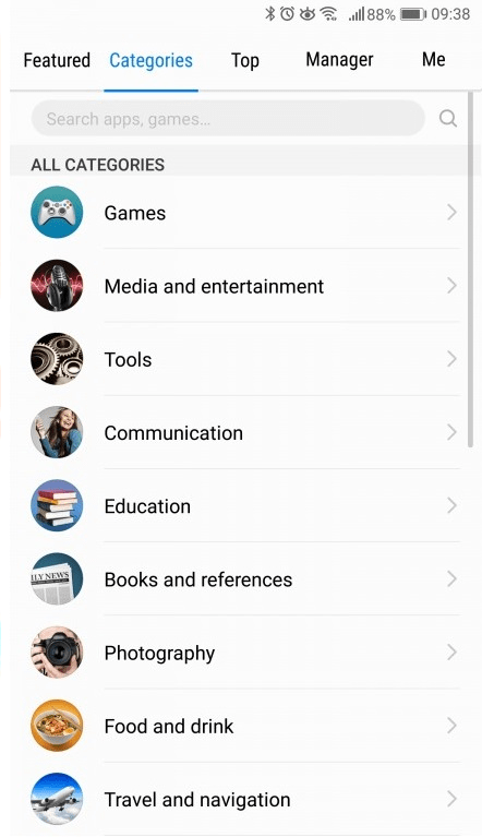 AppGallery Categories