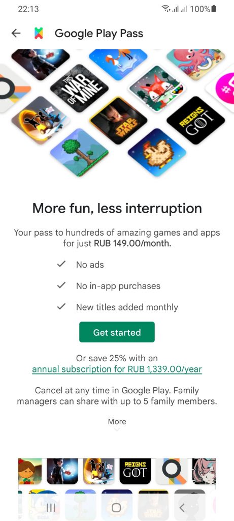 Google Play Pass Bắt đầu
