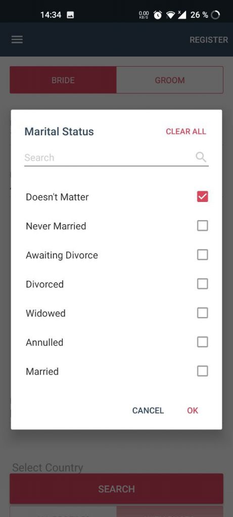 Jeevansathi Marital status