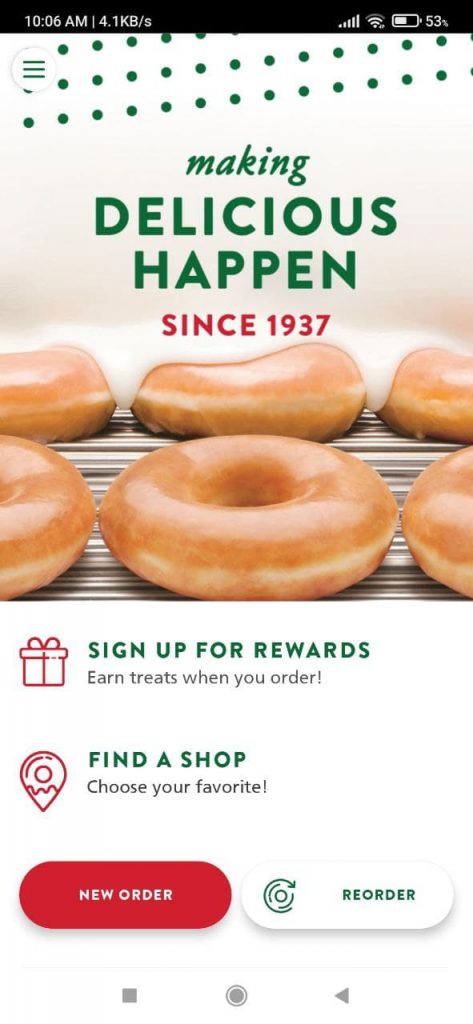 Krispy Kreme South Africa Main page