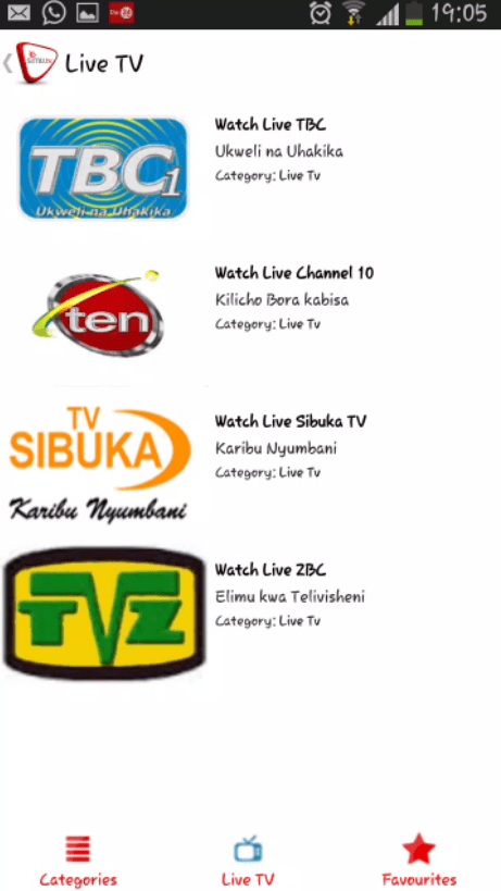 SIMU tv Categories