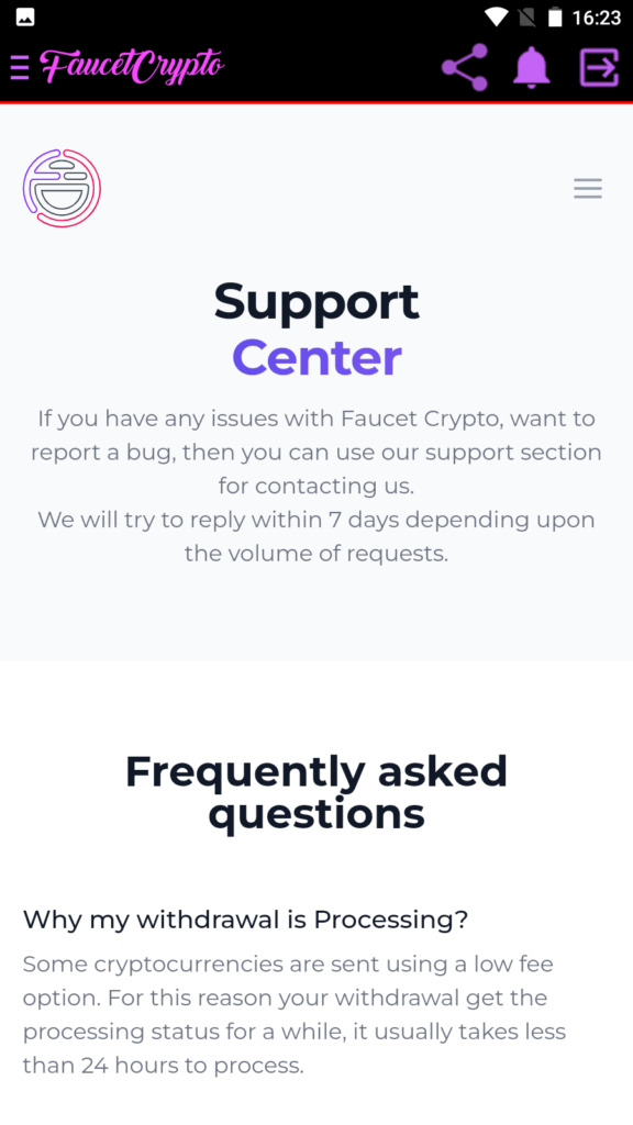 FaucetCrypto Support