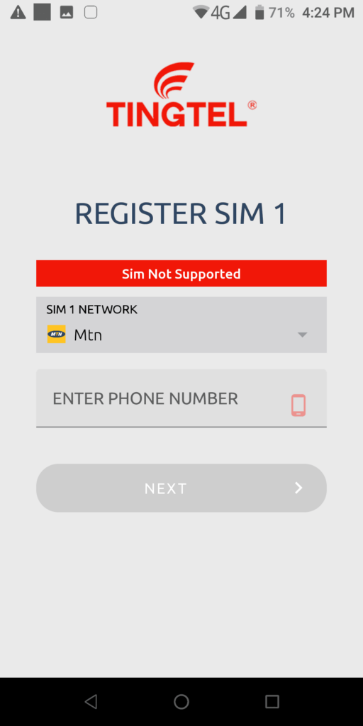 Tingtel Register SIM