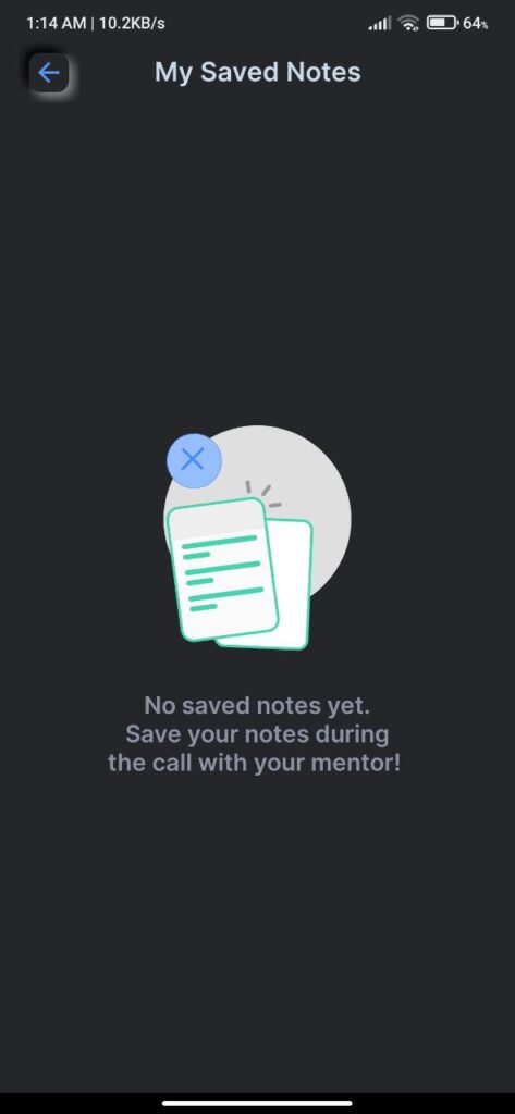 MentorCalls Saved notes