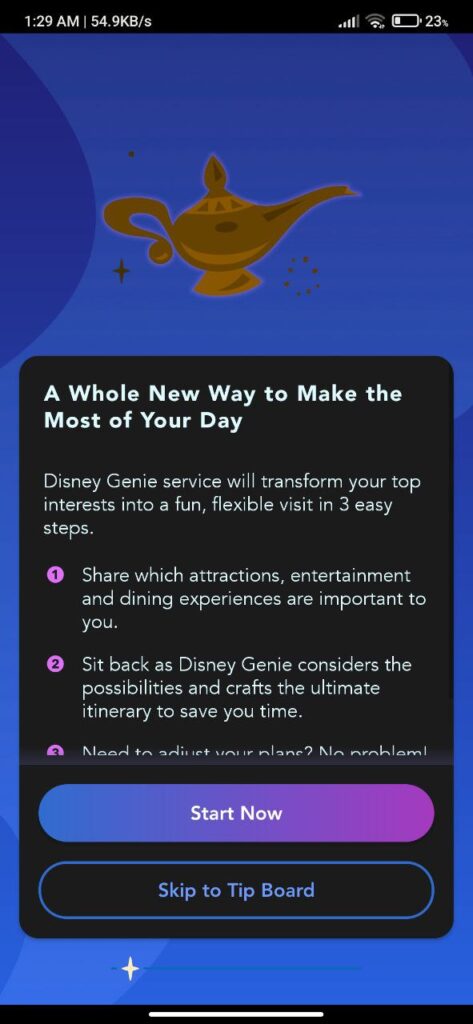 My Disney Experience Genie tool