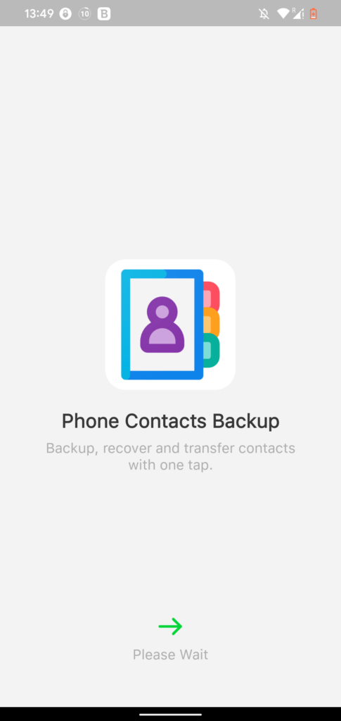 Phone Contacts Backup Inicio