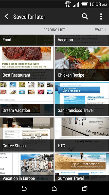 HTC Internet Browser Tab