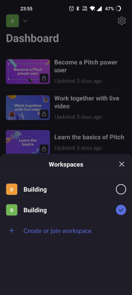 Pitch Workspaces