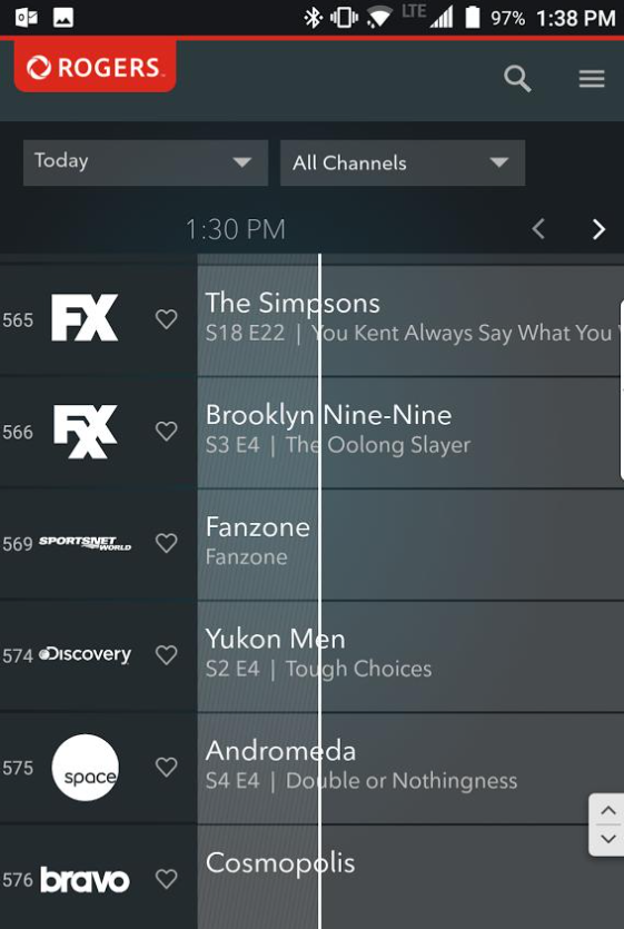 Rogers Anyplace TV Channels