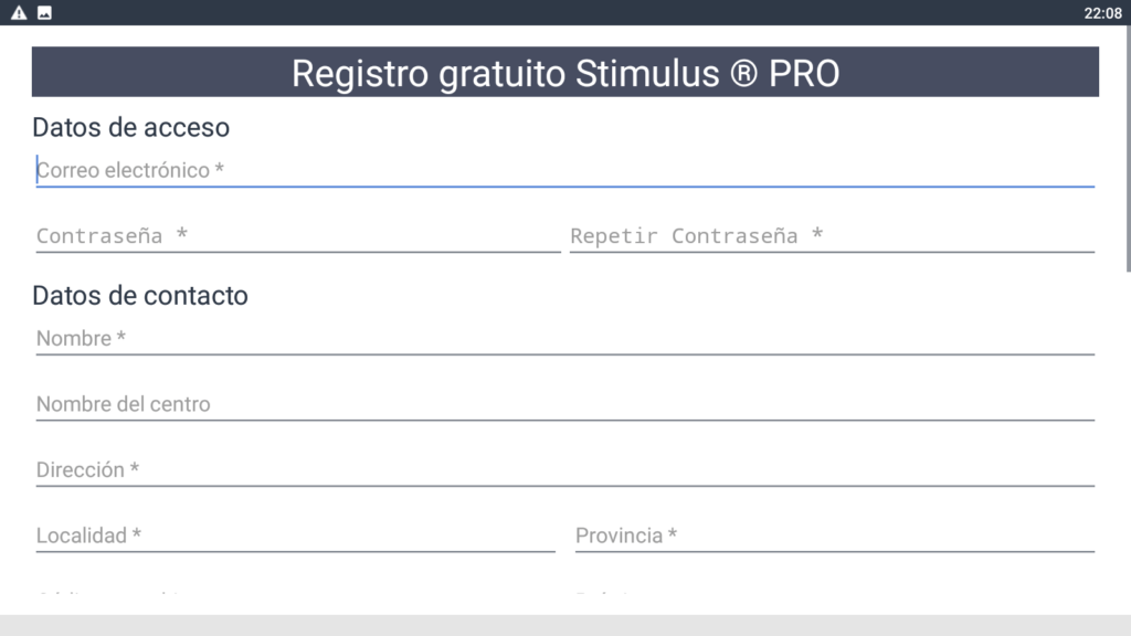 STIMULUS Professional Registro gratuito