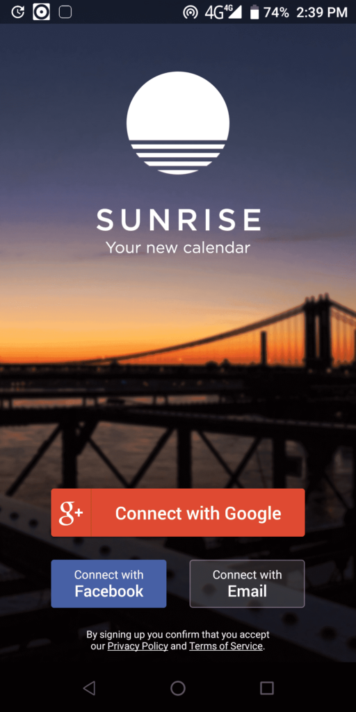 Sunrise Calendar Connect