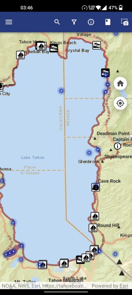 Tahoe Boating Map