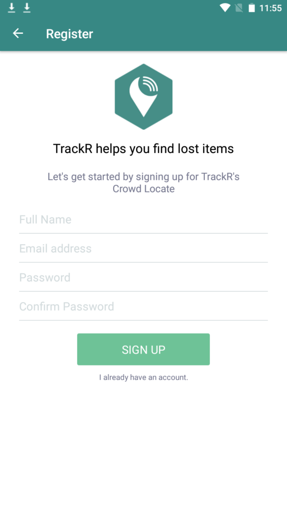 TrackR Registration