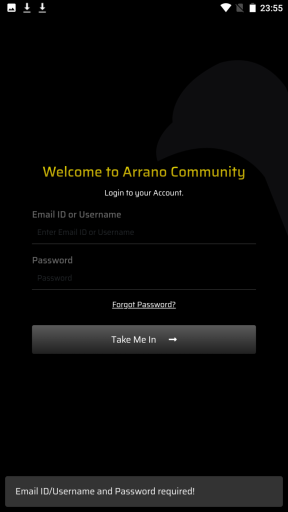 Arrano Network Registration
