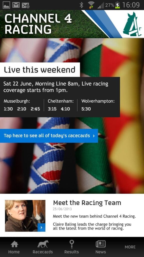 Channel 4 Racing Homepage