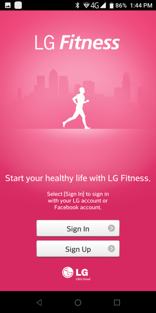 LG Fitness Sign in