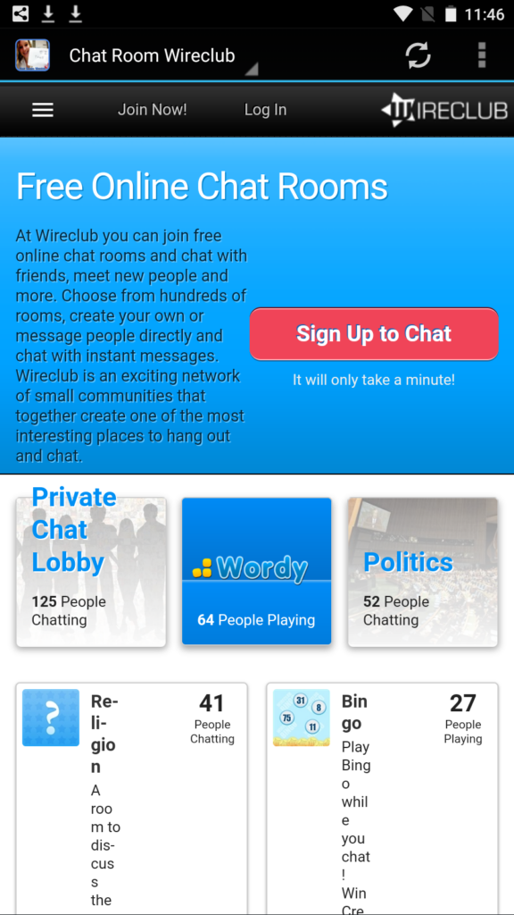 Wireclub Homepage