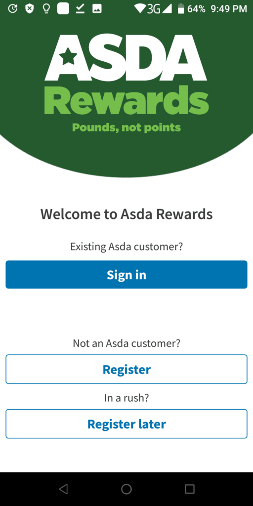 ASDA Rewards Sign in