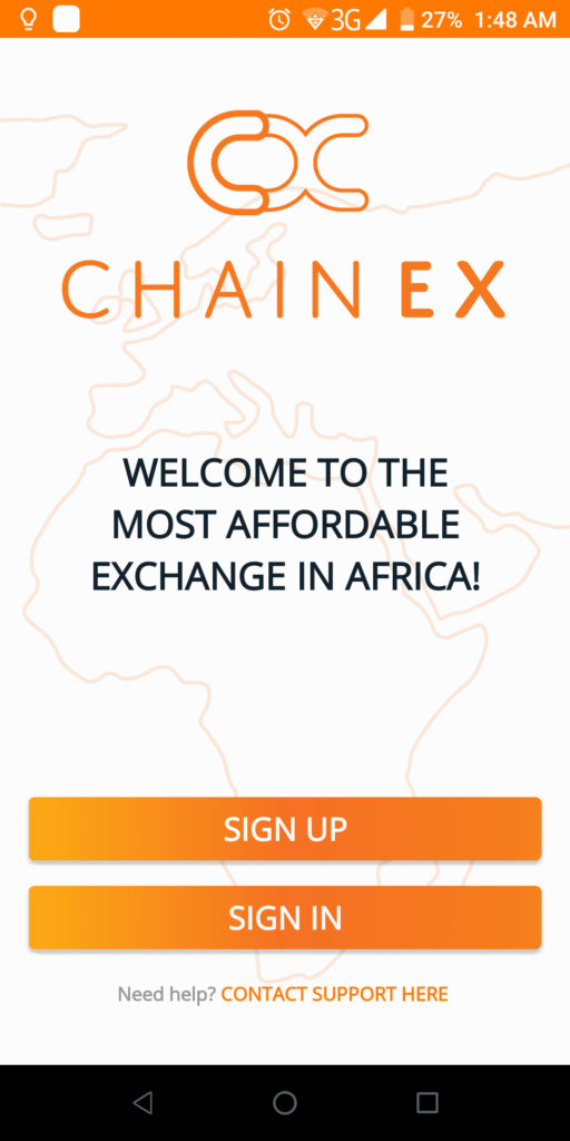 Chain EX Sign up