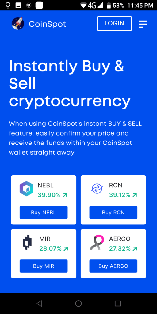 CoinSpot Buy and sell