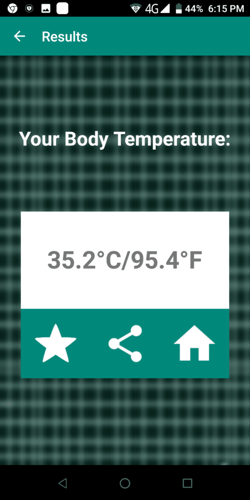 Finger Body Temperature Result