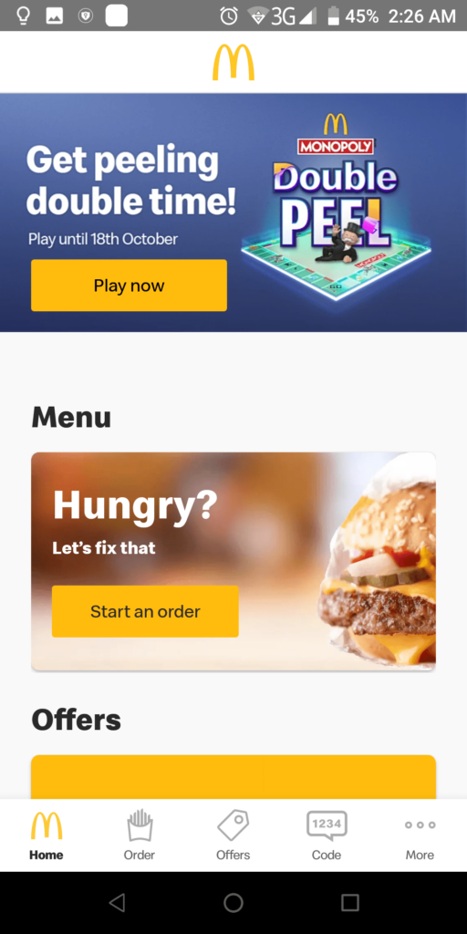 McDonalds UK Homepage