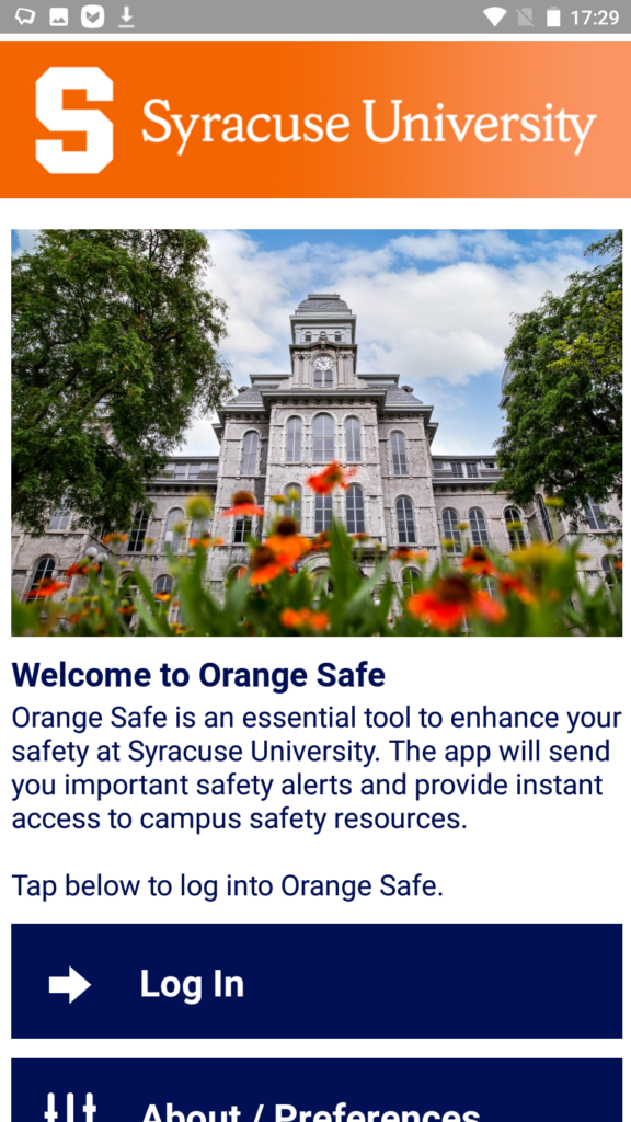 Orange Safe Homepage