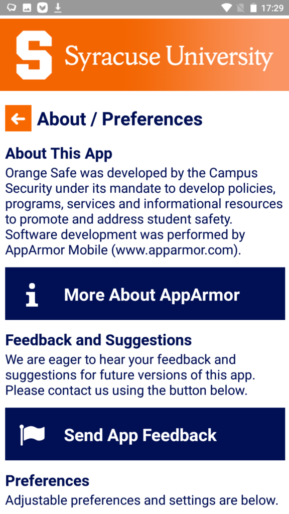 Orange Safe Information