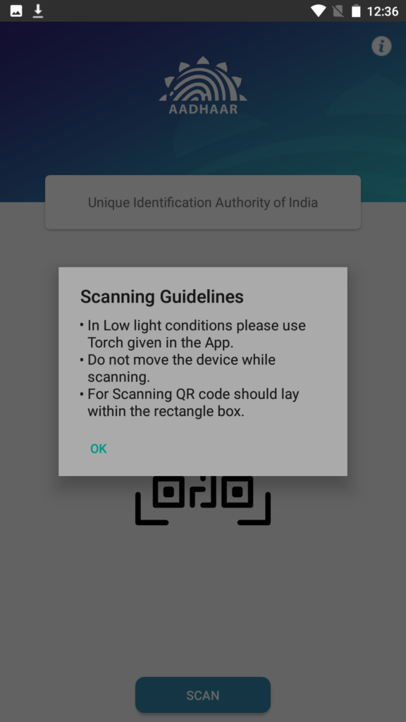 Aadhaar QR Scanner Guideline