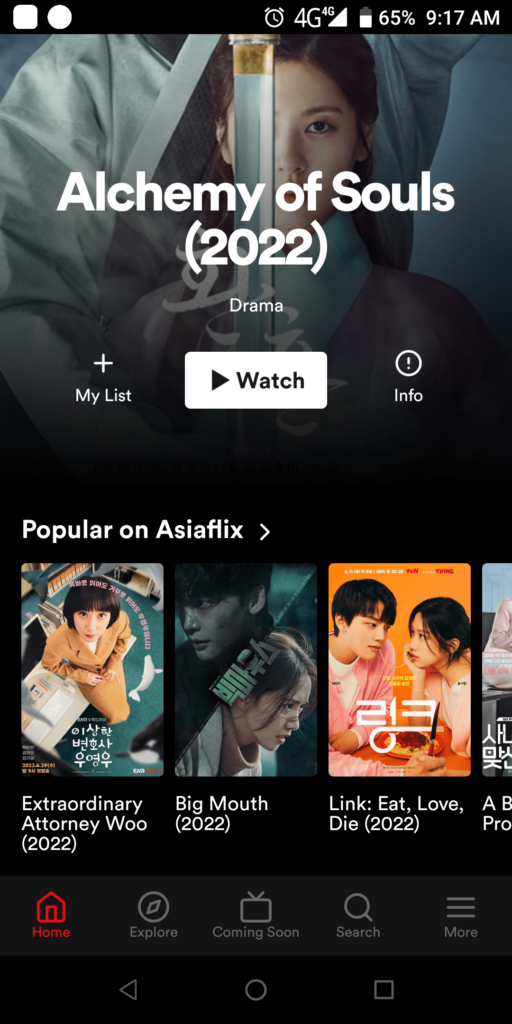 AsiaFlix Homepage