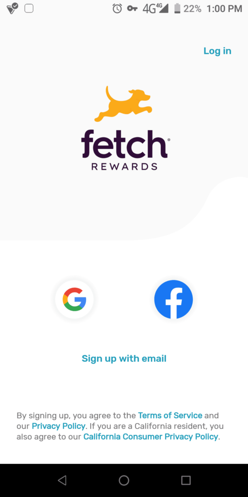 Fetch Rewards Sign up