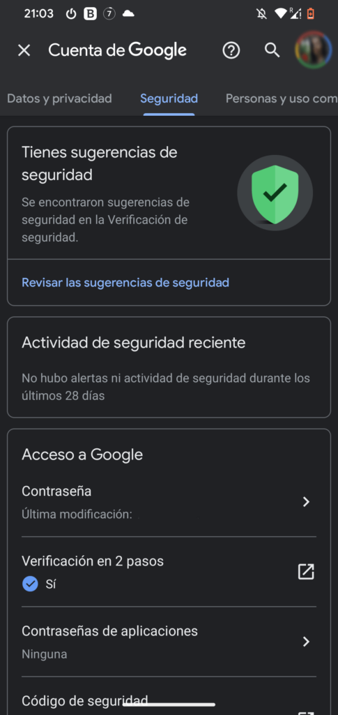 Google Account Manager 5 Seguridad