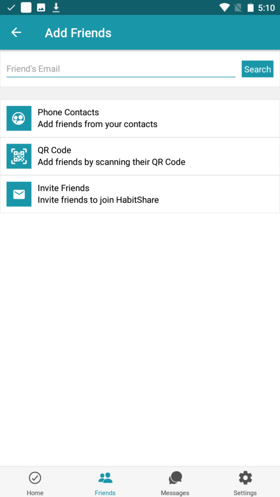 HabitShare Add friends