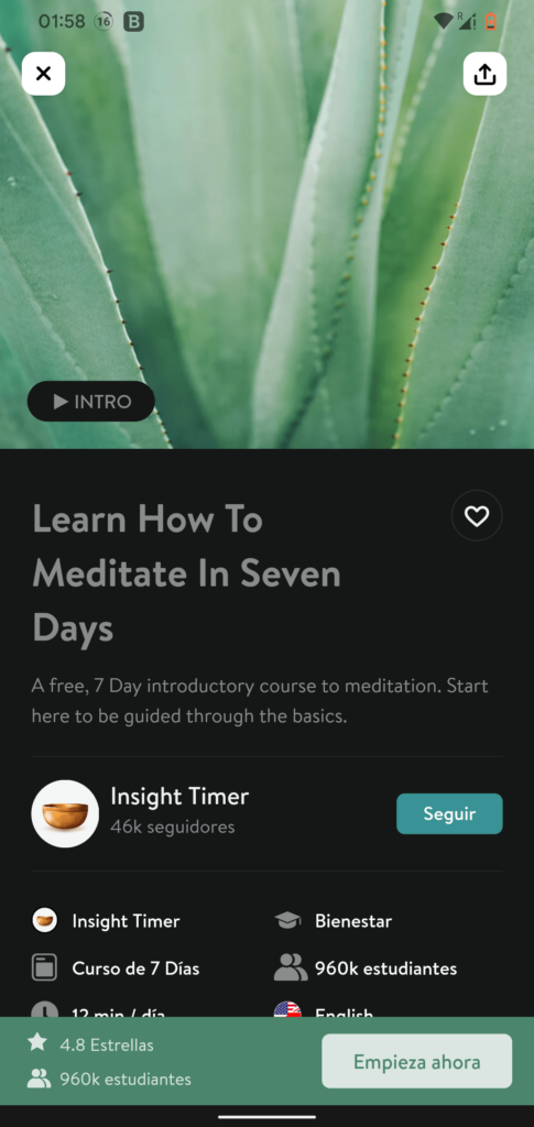 Insight Timer Meditación