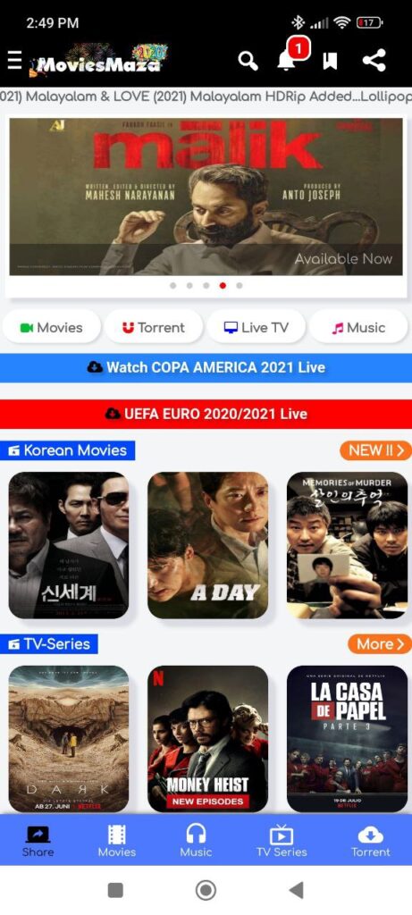 MoviesMaza Main page