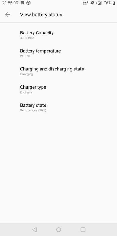 OnePlus Diagnostic Battery Status